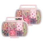 2-PACK Bento Style Snack Boxes, 7-COMPARTMENT Lunch Containers With Built-in .... Fixed Price $30.23.