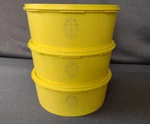 Vintage Tupperware Daffodil Yellow Servalier Canister With Lid #1205-4-SET Of 3. Fixed Price $45.95.
