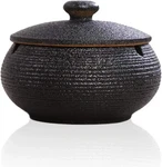 Lependor Ceramic Ashtray With Lids, Windproof, Cigarette For Indoor. Fixed Price $17.48.