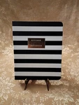 C.r. Gibson Kitchen Recipe Notebook Organizer Black White Stripe Tabbed Sections. Fixed Price $10.19.