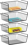 Dveda 4 Pack Under Basket, Cabinet Organizer Shelf, Durable Black. Fixed Price $45.03.