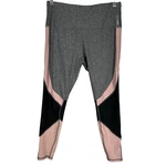 Reebok Women Medium Colorblock Mesh Performance Leggings Grey Pink Activewear. Fixed Price $13.60.
