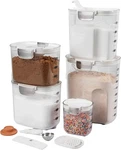 9-PIECE Airtight Food Storage Container Set Clear Plastic Flour And Sugar. Fixed Price $86.24.
