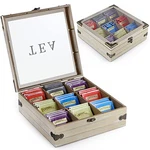 Moligou Wood Tea Box Organizer, Storage Chest With Glass Lid, 9. Fixed Price $35.43.