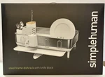 New Simplehuman Dish Drying Rack Stainless Steel Frame White W/ Knife Block. Fixed Price $99.97.
