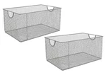 Ybm Home Silver Mesh Open Bin Storage Basket Organizer Sold Per Pieces 2321-2. Fixed Price $44.75.