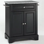 Solid Granite Top Kitchen Island Black Finish Hardwood & Veneer Construction. Fixed Price $683.72.