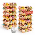 Wikday (12 Count X 20 Sets Plastic Cupcake Containers With Liners, Clear Cupc.... Fixed Price $36.97.