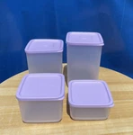 Tupperware Cubix Square Round Containers Refrigerator S-m-l-xl Set Of 4. Fixed Price $45.00.