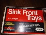 Rev-a-shelf Sink 2 White Front Trays & Pair Of Hinges 14 1/4" Length Kit #13. Fixed Price $19.99.