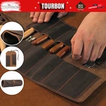 Leather Wood Carving Knives Roll Tools Organizer Knife Carrier Pouch-tourbon. Fixed Price $24.99.
