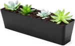 Greaner 16X3.8 Inch Herb Window Boxes 1PCS, Black Planter With Removable Trays. Fixed Price $23.21.