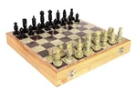 Stonkraft 14" X 14; Collectible Wooden Folding Chess Game Board Set+ Brass St.... Fixed Price $55.00.