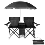 Picnic 2-SEAT Folding Chair W/ Umbrella Table Cooler Up Beach Camping. Fixed Price $54.99.