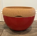Emile Henry Deep Food Storage Bowl With Cork Lid Burgundy Nwob France. Fixed Price $100.00.