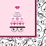 Sweet Wedding Cake Pink Scroll Bridal Shower Theme Party Paper Beverage Napkins. Fixed Price $11.99.