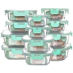Qowoeo 12 Pack Glass Storage Containers Transparent, Stackable Design Meal Pr.... Fixed Price $45.57.