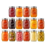 Nutrichef 16 Pcs. Glass Mason Jars W/ Regular Lids & Bands, Diy Magnetic. Fixed Price $46.99.