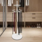 2-TIER Rack Floor Stand Belt Hanger Display Shelf 31 Hooks Adjustable Feet. Fixed Price $61.69.