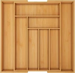 Utopia Kitchen Expandable Bamboo Drawer Organizer For Utensils, Flatware. Fixed Price $10.99.