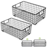 2 Pack Wire Storage Baskets With Handles, Metal Organizer Bins For Home,. Fixed Price $44.34.