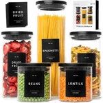 Edelhaus Glass Storage Containers 6.3 X 3.7 Inches, 5 Pack - Black Lids. Fixed Price $57.32.
