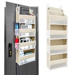 Andahoom Over The Door Organizer With 4 Side Mesh Shelf, Ivory White. Fixed Price $37.99.