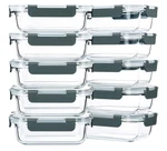 Mcirco 10-PACK 22 Oz Glass Meal Prep Containers Food Storage With Lids Gray. Fixed Price $25.00.