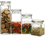 Circleware Yorkshire Heritage Antique Mason Jar Glass Canisters With Lids, Set. Fixed Price $46.06.