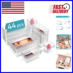Elegant Plastic Drawer Organizers Set - 44 Pieces For Ultimate Home Organization. Fixed Price $45.59.