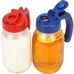 2 Pack Regular Mason Jar Lids With Handle, Mouth, Red, Blue. Fixed Price $20.41.