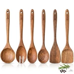 Boxiki Kitchen Luxury Teak Wood Utensil Set Elegant 6-PIECE Cooking Ensembl.... Fixed Price $118.90.