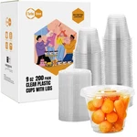 Turbo Bee 200 Pack 9 Oz Clear Plastic Cups With Flat Lids,. Fixed Price $51.39.