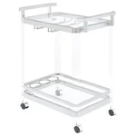 Coaster Jefferson 2-TIER Glass Shelf Acrylic Bar Cart Chrome 902589. Fixed Price $219.99.