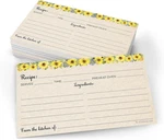 321DONE Sunflower Recipe Cards (set Of 50) Small 3" X 5" - From The Kitchen. Fixed Price $23.95.