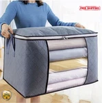 1PC Large Quilted Storage Box Zippered Fabric Container W/ Handle - New. Fixed Price $12.58.