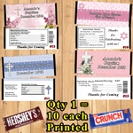 Baptism Bar Mitzvah Bat Christening 10 Ea Candy Wrapper Personalized. Fixed Price $10.50.