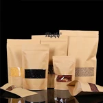 Kraft Paper Stand Up Pouch Clear Window Sealable For Zip Food Pack Lock Bag. Fixed Price $24.90.
