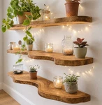 Beautiful Shelf Live Edge Floating Shelves Wood Rustic Home Cor. Fixed Price $223.64.