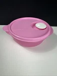 Tupperware Crystalwave Microwave 2.25 Cup Round Bowl Container Pink. Fixed Price $20.99.