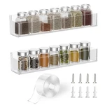 Clear Acrylic Spice Rack Organizer, Wall Mount, Nano Tape, 2 Pack - Pmmasto. Fixed Price $23.81.