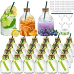 Vesici 24 Pcs Plastic Liquor Bottles With Cork And Straw Empty Juice .... Fixed Price $51.52.