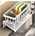 Kitchen Sink Caddy Organizer With Rag Holder,self-draining Sponge. Fixed Price $14.00.