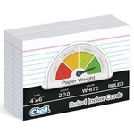 Chell Extra Heavyweight Ruled Index Cards 4X6 Inch, No Bleedthrough, 200 Coun.... Fixed Price $21.99.