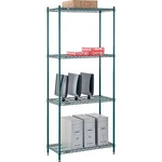 Nexel Tier Wire Shelving Starter 36W" 12"D 74"H Green Epoxy Finish. Fixed Price $139.86.