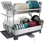 Sunly Large Dish Drying Rack, Multipurpose 2-TIER, Gray(two Tier). Fixed Price $101.68.