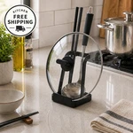 Yamazaki Tower Kitchen Tool Ladle Holder-lid Stand For Utensils Black New. Fixed Price $21.50.