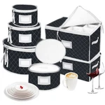 Veronly China Dinnerware Storage Containers Set- Dish,mug,stemware Ca.... Fixed Price $55.62.