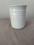 Kitchen Utensil Holder Le Creuset Stoneware Crock White 5" X 6". Fixed Price $34.99.