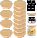 Oui Yogurt Jar Lids - 12 Pack Natural Bamboo Wood With Silicone Seali. Fixed Price $28.00.